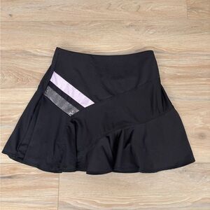 Black Tennis Skirt with Pink and Silver Accents